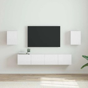 vidaXL Armário de TV de Parede 2 pcs Branco Brilhante 30 x 31 x 40 cm