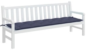 Almofadão p/ banco jardim 200x50x7cm tecido oxford azul-marinho