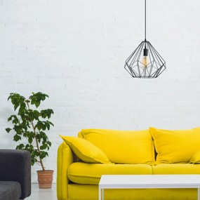 Candeeiro de Teto Diamond – Preto – 37 cm diâmetro x 129 cm altura