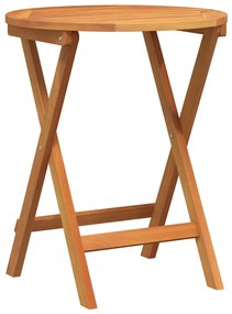 Mesa de Jardim Dobrável Redonda Ø60 x 72 cm em madeira de acácia