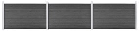Conjunto de painéis de vedação WPC 526x105 cm preto