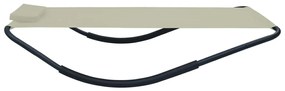 Espreguiçadeira de jardim 200x90 cm aço creme
