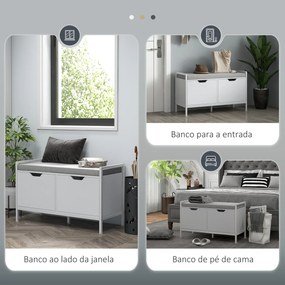 Banco Sapateira com Assento com Almofada Amovível para 4 Pares de Sapa