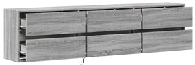 Móvel de parede p/ TV c/ luzes LED 180x31x45 cm cinzento sonoma