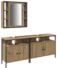 Conjunto de Mesa de Maquilhagem de 3 Peças em Madeira de Carvalho Arti