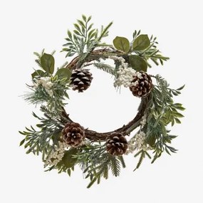 Corona Decorativa De Natal Ø25 Cm Com Pinhas Hollis Verde Escuro - Sklum