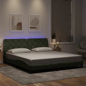 vidaXL Estrutura de cama com LED sem colchão 180x200 cm veludo cinzento-claro