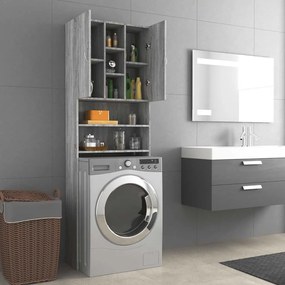 Armário máquina de lavar roupa 64x25,5x190 cm sonoma cinza