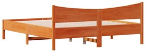 Cama sem colchão 180x200 cm pinho maciço castanho-mel