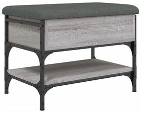 Banco sapateira 62x42x45cm derivados de madeira cinzento sonoma