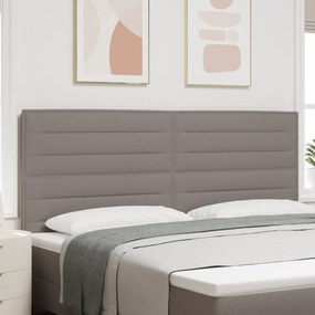 vidaXL Cabeceira LED Design Linhas Taupe 200 cm Tecido