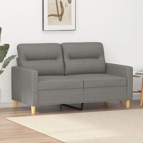 vidaXL Sofá de 2 lugares em tecido 120 cm cinzento-escuro