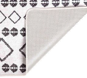 Tapete lavável antiderrapante 120x170 cm preto e branco