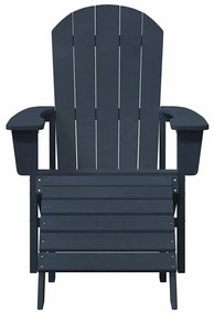 Cadeiras Adirondack vidaXL com Apoios de Pés 2 pcs Azul-marinho HDPE