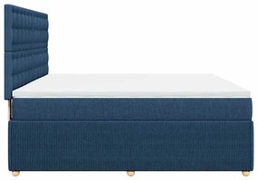 Cama com molas/colchão 180x200 cm tecido azul