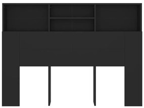 Armário de cabeceira 140x19x103,5 cm preto