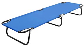 Espreguiçadeira/cama dobrável aço azul