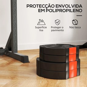 Conjunto de Discos de Pesos de 4 Peças 2x5 kg e 2x2,5 kg (BARRA NÃO INCLUIDA) com Orifícios de 2,5 cm para Treino Fitness Preto