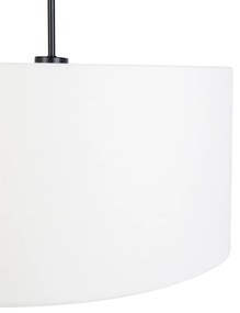 Candeeiro de suspensão moderno preto com abajur branco 50 cm - Combi 1 Moderno