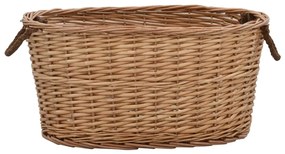 Cesto para lenha com pegas 56x40x28 cm salgueiro natural