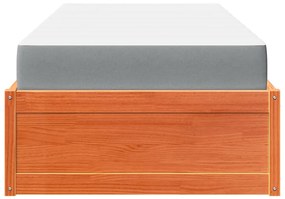 Cama com colchão 90x200 cm pinho maciço castanho-mel