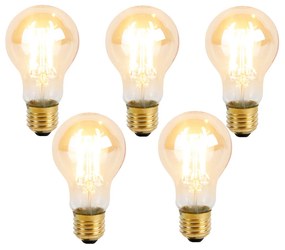 Conjunto de 5 lâmpadas LED dimerizáveis E27 3-níveis A60 Goldline 5W 530lm 2200K