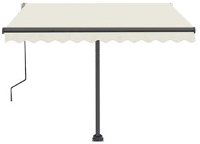 Toldo retrátil manual com LED 350x250 cm cor creme