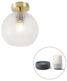 LED Candeeiro de Teto Inteligente Art Déco Latão c/ Wifi A60 - Sphere Art Deco