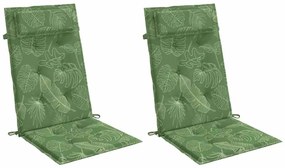 Almofadões p/ cadeira encosto alto 2 pcs tecido oxford folhas