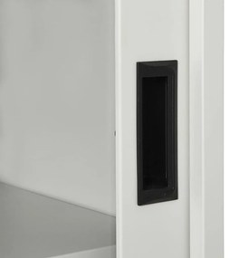 Armário com porta deslizante aço 90x40x90 cm cinzento-claro