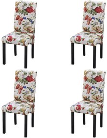 242399 vidaXL Dining Chairs 4 pcs Multicolour Fabric