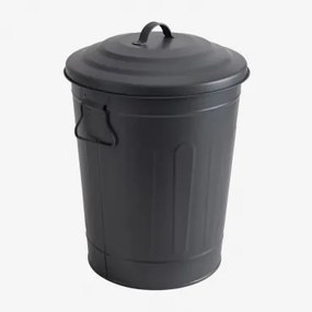 Lixeira Com Tampa Em Aço Galvanizado Susi Cinza Grafito & 20 L - Sklum