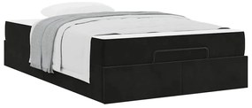 Estrutura da Cama com armazenamento Preto 140 x 190 cm Veludo