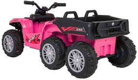 Moto 4 elétrica para crianças 12V 4x4 Sport TX ATV, Rodas Espuma EVA, assento couro ecológico Rosa