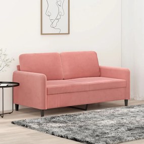 vidaXL Sofá de 2 lugares veludo 140 cm rosa