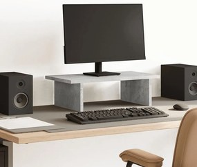 vidaXL Suporte monitor 50x27x15 cm derivados madeira cinzento cimento
