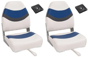 vidaXL 4 pcs conjunto assento de barco dobrável com encosto alto
