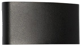Candeeiro de parede exterior preto com LED 6 luzes IP54 - Silly Moderno