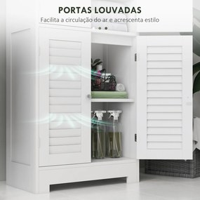 Móvel Auxiliar para Casa de Banho com 6 Portas Prateleiras Ajustáveis Anti-tombo 60x30x170,5 cm Branco