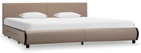 vidaXL Estrutura cama c/ gavetas 180x200cm couro artificial cappuccino