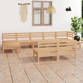 vidaXL 9 pcs conjunto lounge de jardim pinho maciço