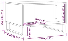 Mesa de centro 60x50x36,5 cm derivados de madeira branco