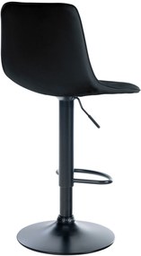 Banco de bar Lex em couro sintético e com estrutura preta 45 x 89-110 x 46 cm Preto