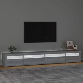 Móvel de TV com luzes LED 270x35x40 cm sonoma cinza