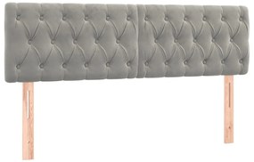 Cama box spring c/ colchão/LED 140x190 cm veludo cinzento