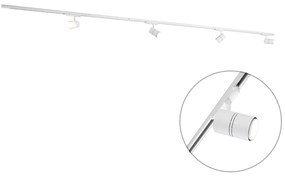 LED Sistema de iluminação de calhas moderno trifásico com 4 focos brancos - 3-Phase Ruler Moderno