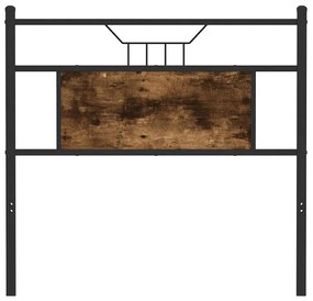 Cabeceira de cama 90 cm derivados madeira/aço carvalho fumado