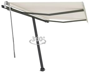 vidaXL Toldo retrátil manual independente 350x250 cm cor creme