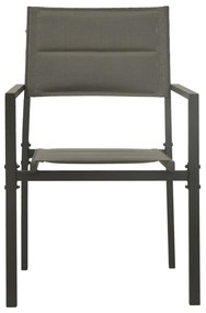Cadeiras de jardim 4 pcs textilene e aço cinzento/antracite