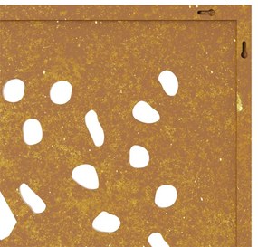 Decoração p/ muro de jardim 105x55 cm aço corten design folhas